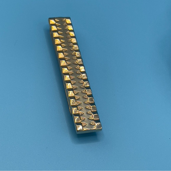 Vintage Heavy Gold Tone Textured Tie Clip Bar Mid Century Brutalist 30g 🔥 - Picture 1 of 8